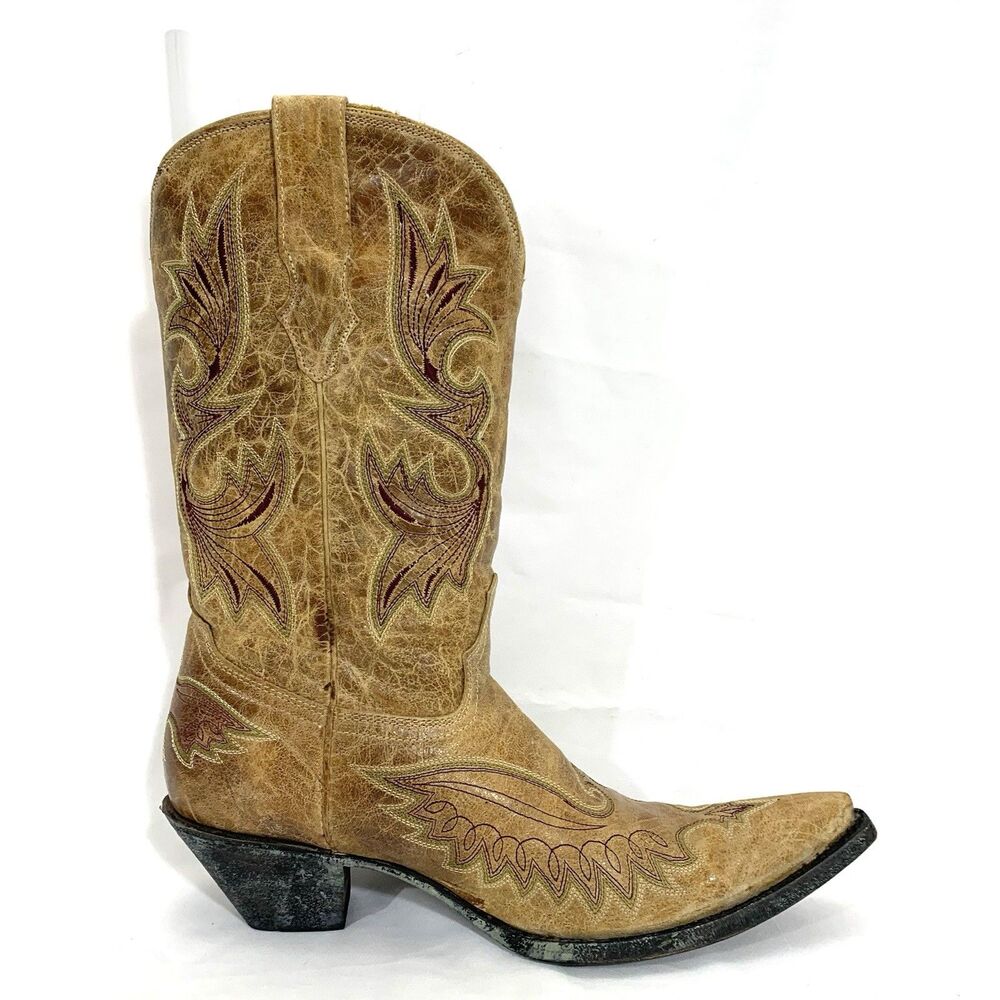 Corral Boots Style R1964 with antique saddle crackle leather Women’s Size 11 M - Picture 3 of 16